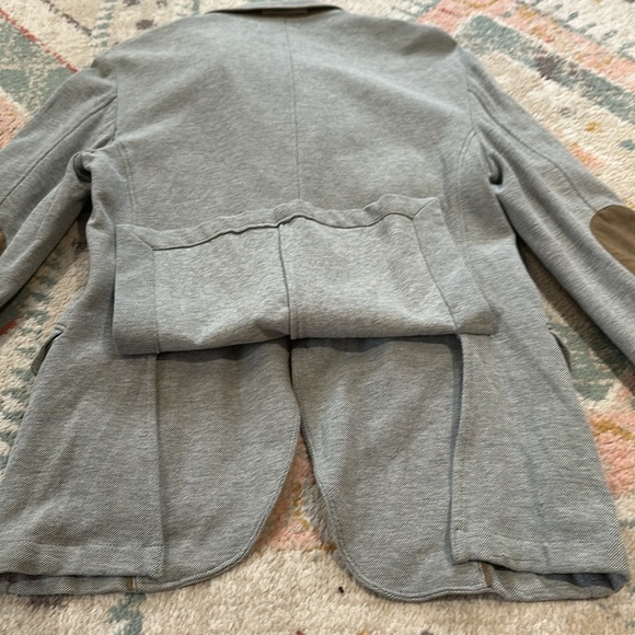 Massimo Dutti Light Grey Blazer with Elbow Patch Detail extra fine cotton - Picture 8 of 8